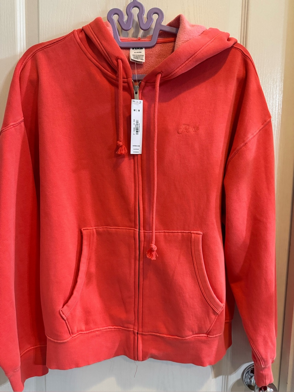 Woman’s Coral Zip Hoodie Jacket - Victoria secret